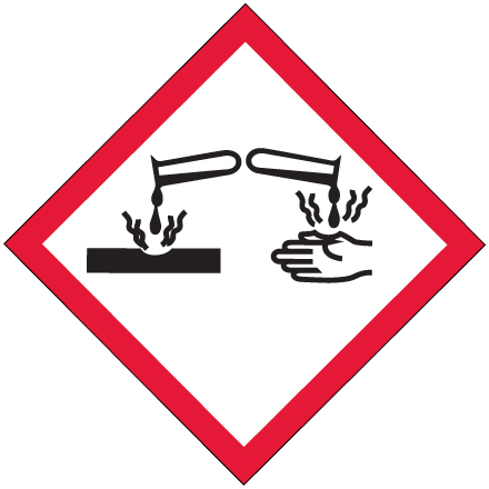 1 x 1" Pictogram - Corrosion Labels